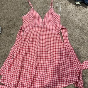 red picnic pattern dress